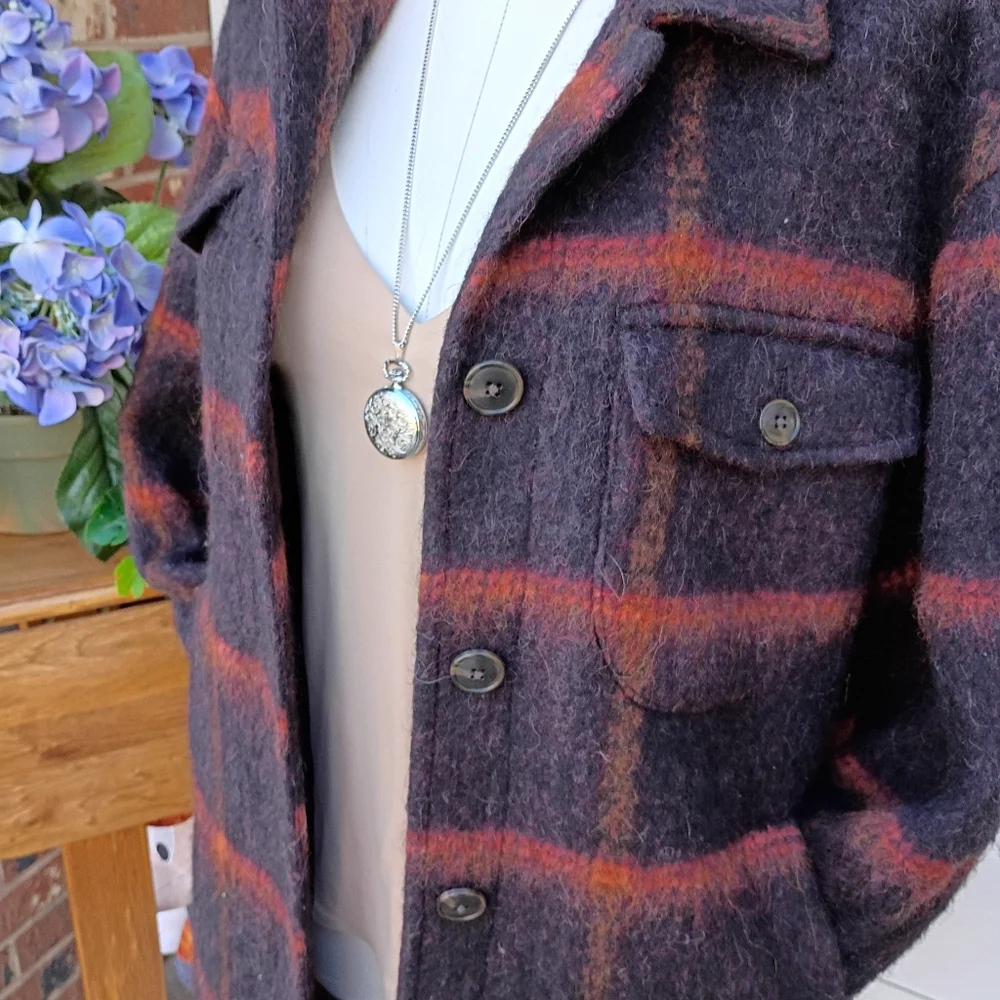 MADEWELL SZ S OVERSIZED SOICED RUM WINDOWPANE LONG COAT NWOT RTL $199 - Picture 8 of 11